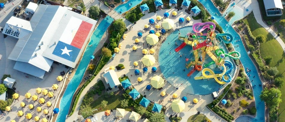 Aerial of Typhoon Texas Waterpark
