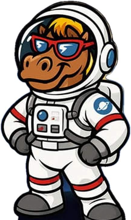 Typhoon the horse dressed as an astronaut